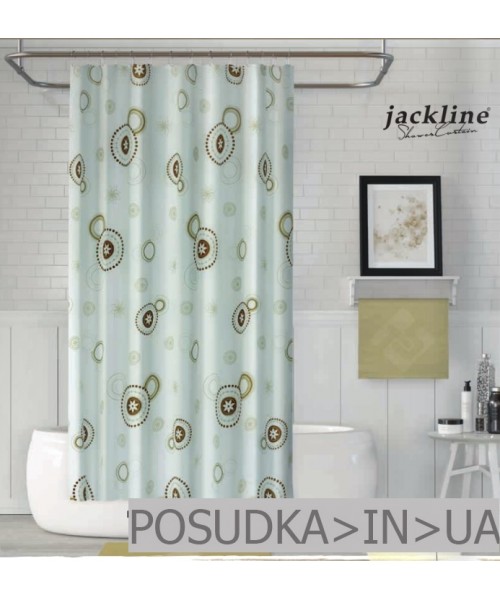 Тканинна штора для душу Jackline Fantasy BS7976-V3 Візерунок бежевий поліестр 180*200 см
