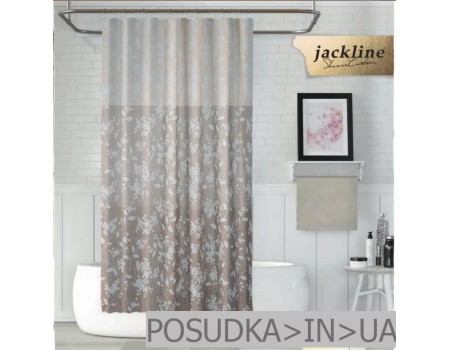 Шторка для ванной из ткани Jackline Flower BS4247 Цветок бежевый полиестр