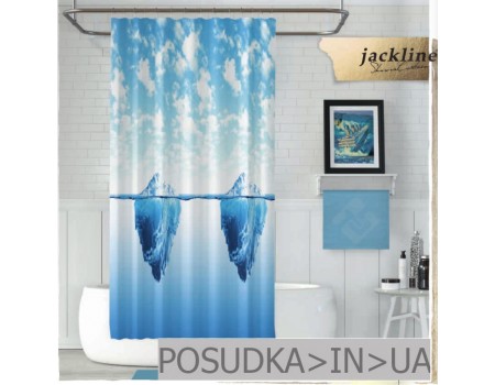 Шторка для ванной из ткани Jackline Iceberg BS5322 Айсберг полиестр