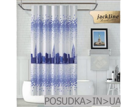 Шторка для ванной из ткани Jackline New York BS5063 Город полиестр