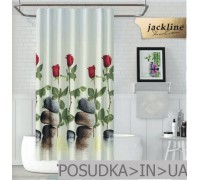 Тканинна штора для душу Jackline Red Rose BS12005 Червоні троянди поліестр 180*200 см
