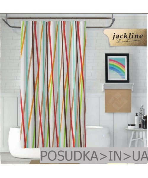 Тканевая штора для душа Jackline Stripe BS6710 Полоса радуга полиестр 180*200 см