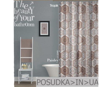 Фіранка для душу Tropik Paisley BS2345 Пейслі тканинна
