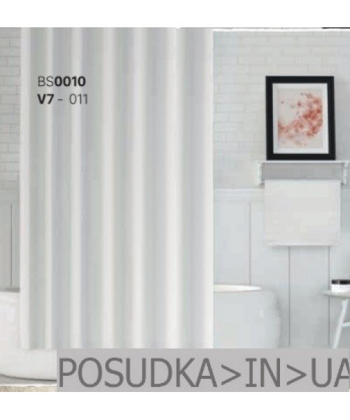 Тканевая штора для душа Jackline Colors BS0010 V7-011 Однотонная белая полиестр 180*200 см