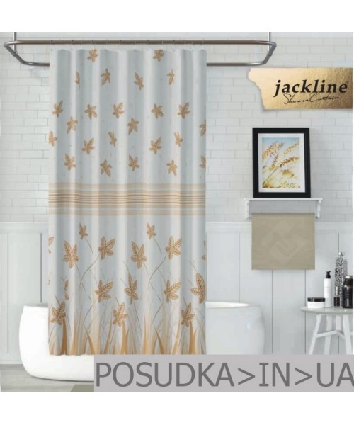 Тканевая штора для душа Jackline Fall BS9918-V3 Бежевые цветы полиестр 180*200 см