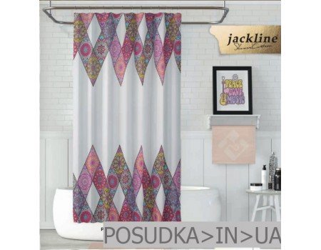 Шторка для ванної тканини Jackline Patchwork BS10149 поліестр