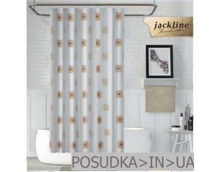 Защитная занавеска для душа  Jackline Square BS6969 Геометрия бежевая 180*200 см