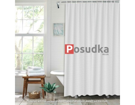 Шторка в ванную комнату белого цвета однотонная