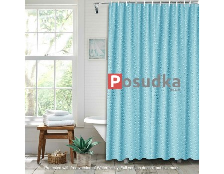  Однотонные занавески для ванной бирюзовая