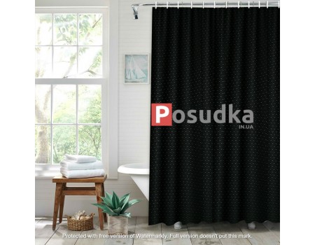 Шторка полиестр для ванной и душа черная