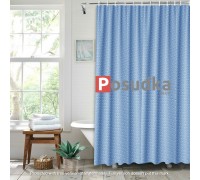 Штора для ванної однотонна тканинна Diamond 180*180 см блакитна