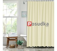 Штора для ванной однотонная тканевая Diamond 180*180 см светло-бежевая