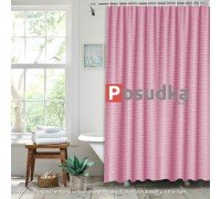 Штора для ванной однотонная тканевая Diamond 180*180 см розовая
