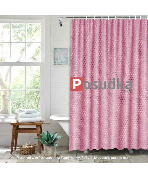 Штора для ванной однотонная тканевая Diamond 180*180 см розовая