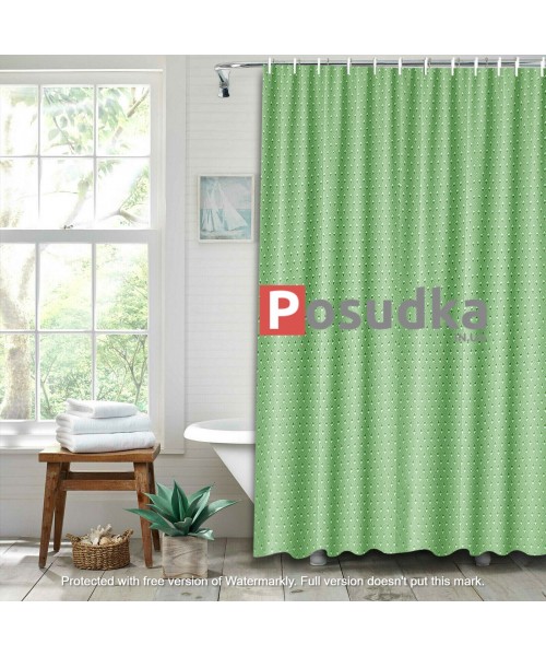 Штора для ванной однотонная тканевая Diamond 180*180 см салатовая