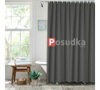 Штора для ванной однотонная тканевая Diamond 180*180 см серая