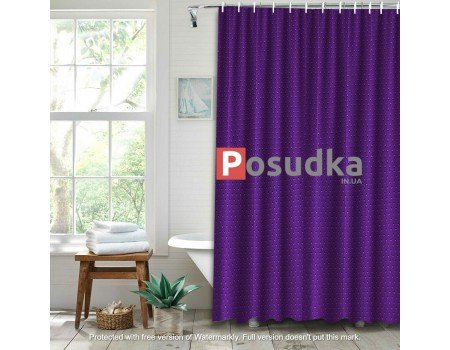 Штора тканинна для душових кабін фіолетова однотонна