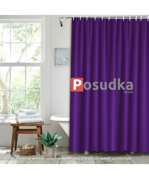 Штора для ванной однотонная тканевая Diamond 180*180 см фиолетовая