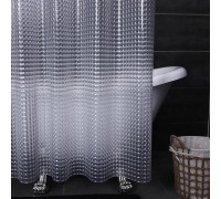 Силиконовая шторка для ванной комнаты с 3 д эффектом прозрачная