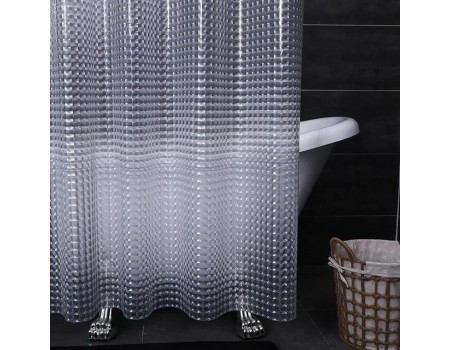 Штора для ванной прозрачная виниловая 3Д эффект 