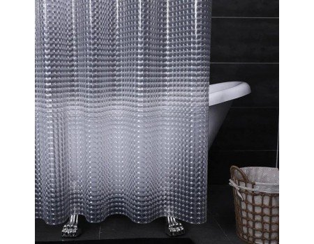 Штора для ванной прозрачная виниловая 3Д эффект 