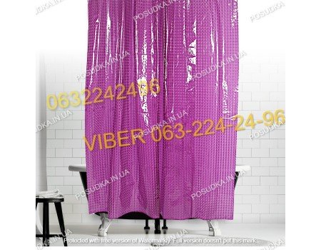 Штора для ванной из водонепроницаемого материала 3Д эффект розовая