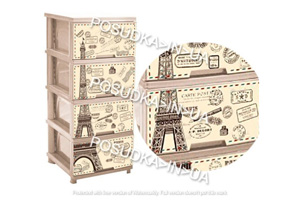 Пластиковый комод на 4 ящика