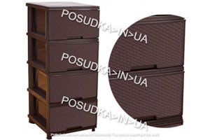 Пластиковий комод із чотирма ящиками