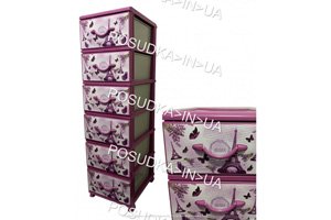 Пластиковий комод із шістьма ящиками